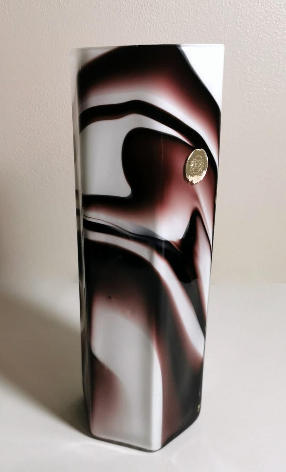 Moretti Carlo Murano Vase In Colored Opaline Glass photo for sale