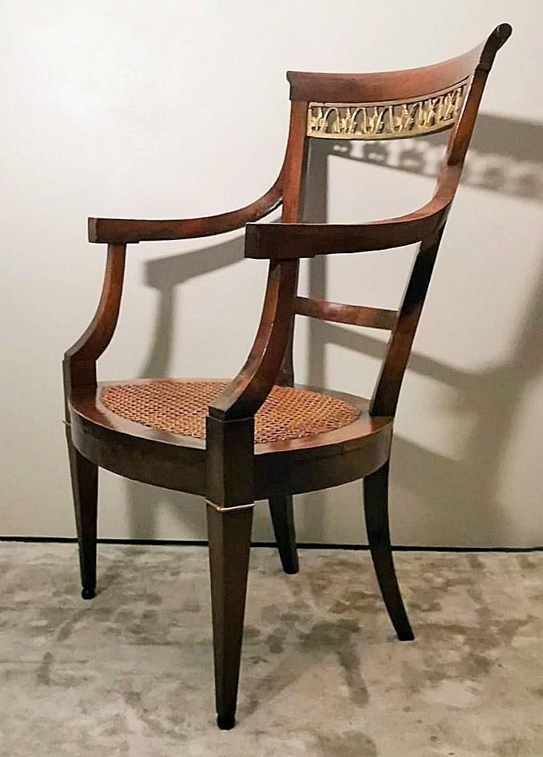 photo furniture Empire Style Pair Of Italian Chairs "King" With "Vienna Straw"