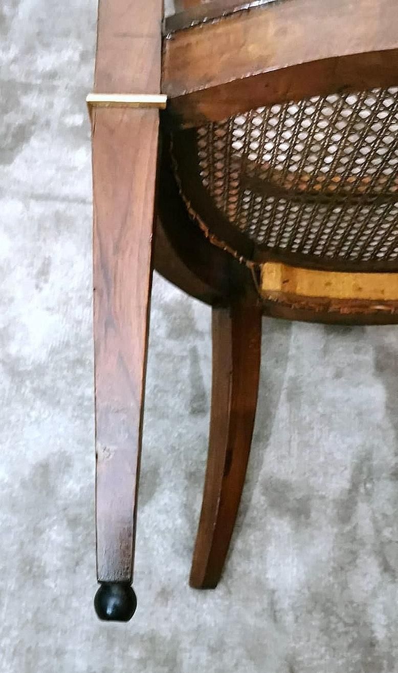 photo vinterior Empire Style Pair Of Italian Chairs "King" With "Vienna Straw"