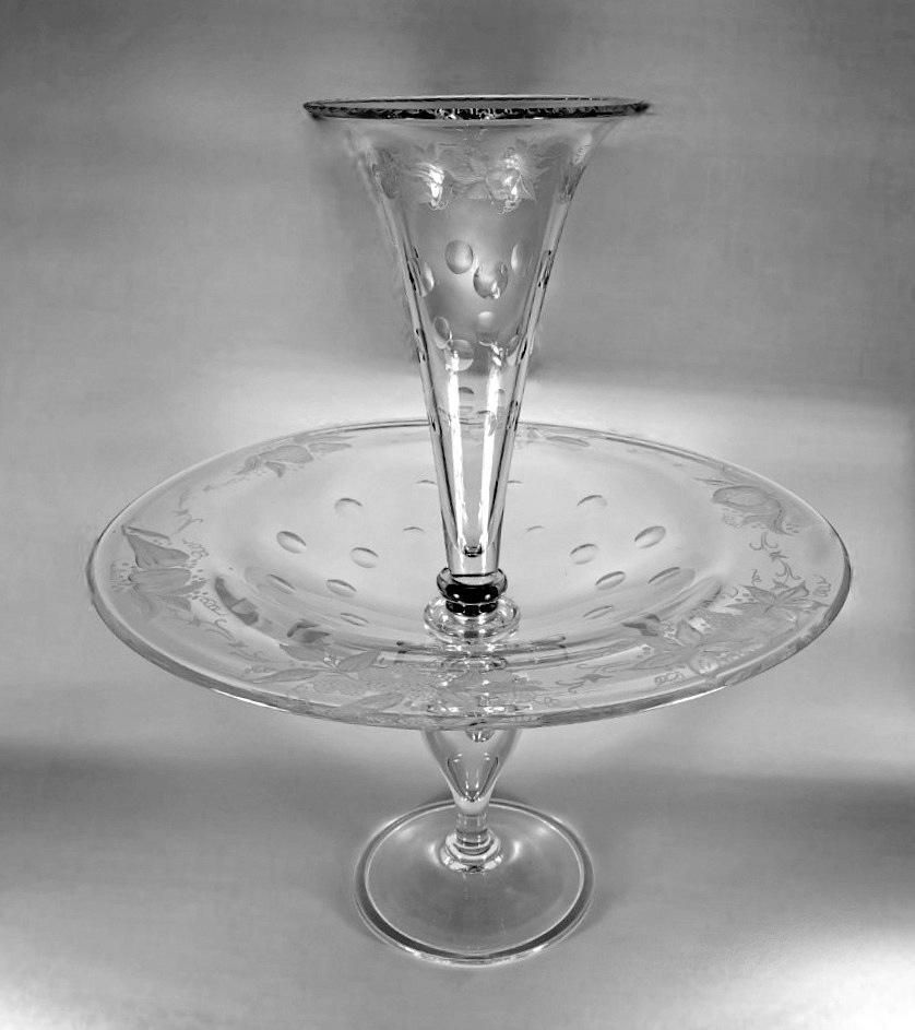 Art Noveau Style Huge Crystal Fruit Bowl And Planter Table Centerpiece photo furniture