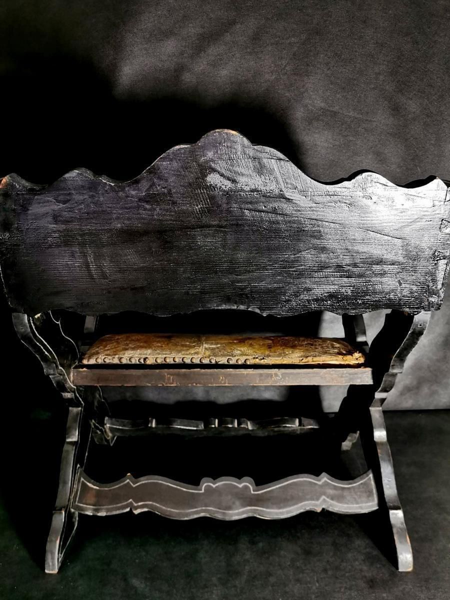 Spanish Ancient Ebony Chair With Cordova Leather photo 1524.0