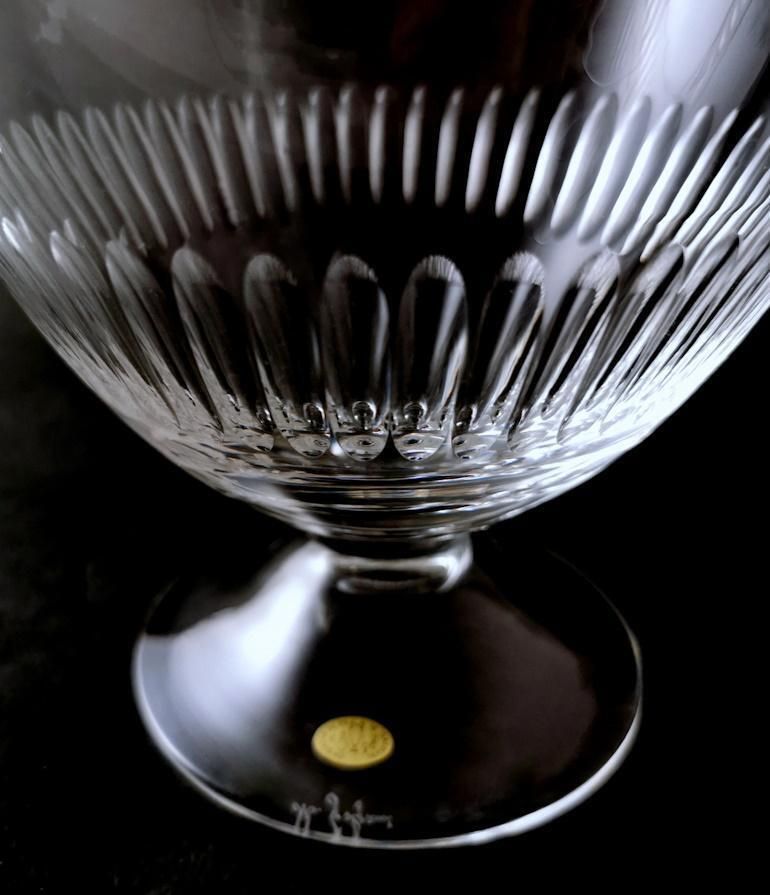 photo for sale Neoclassical Style Italian Crystal Vase With Festoon Engravings