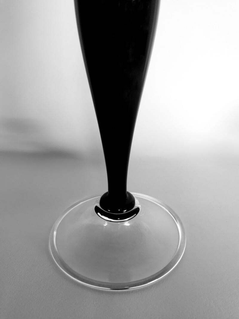 719.0 Art Deco Style Pair Of Black Crystal Italian Candlesticks photo