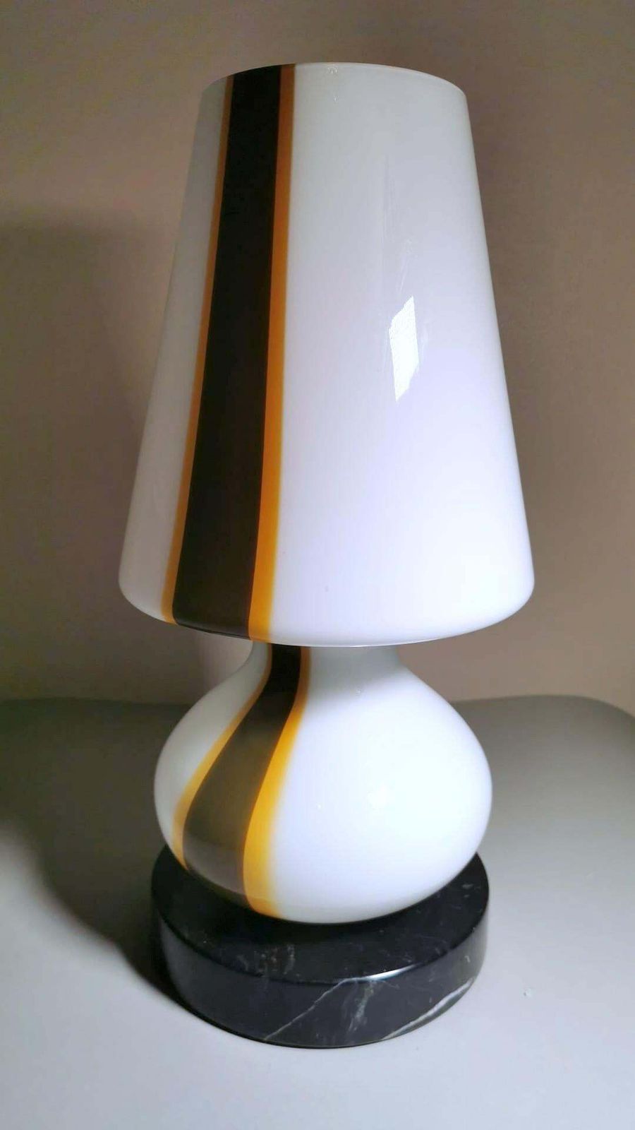 Carlo Moretti Style Italian Space Age Lamp In Murano Glass And Marble Base photo furniture