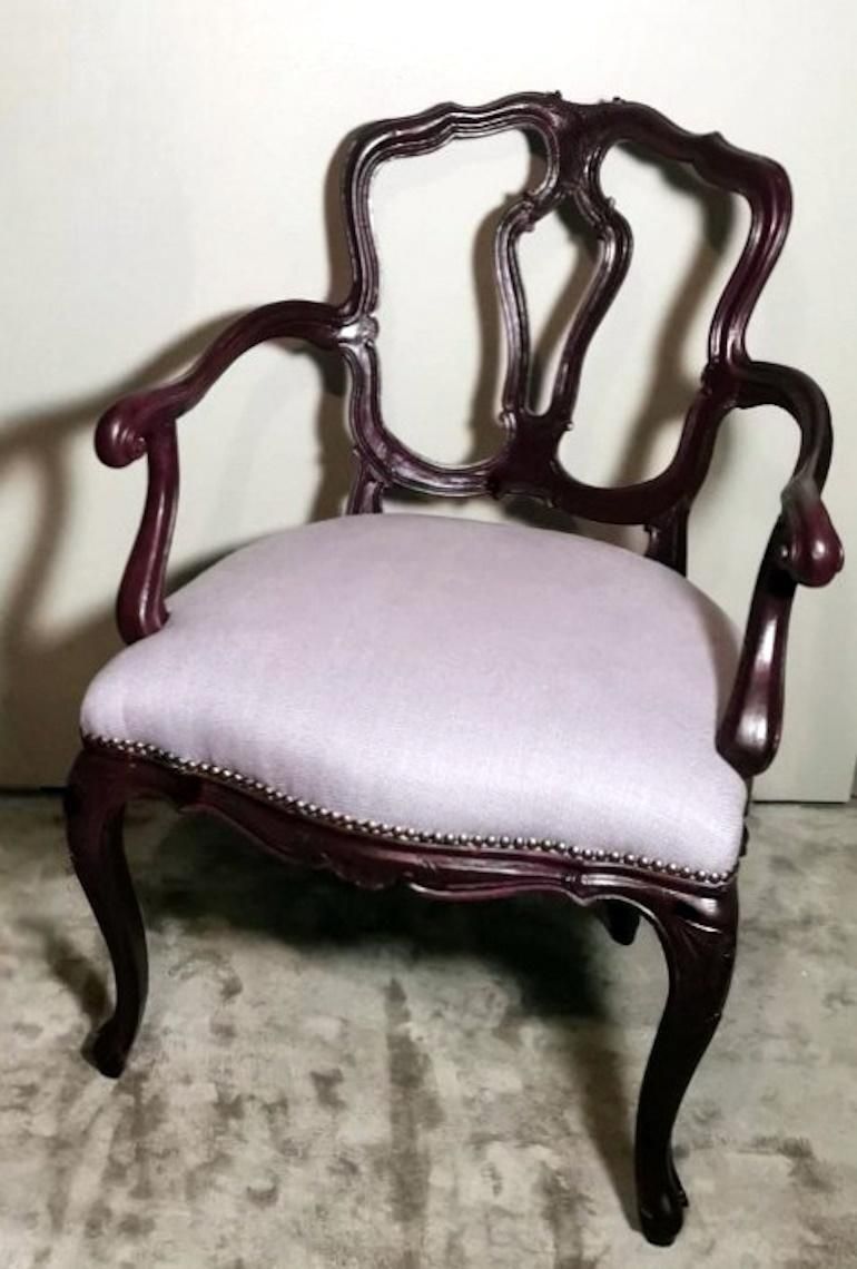 photo vinterior Louis Philippe Style Pair Of Chairs With Italian Armrests Model King