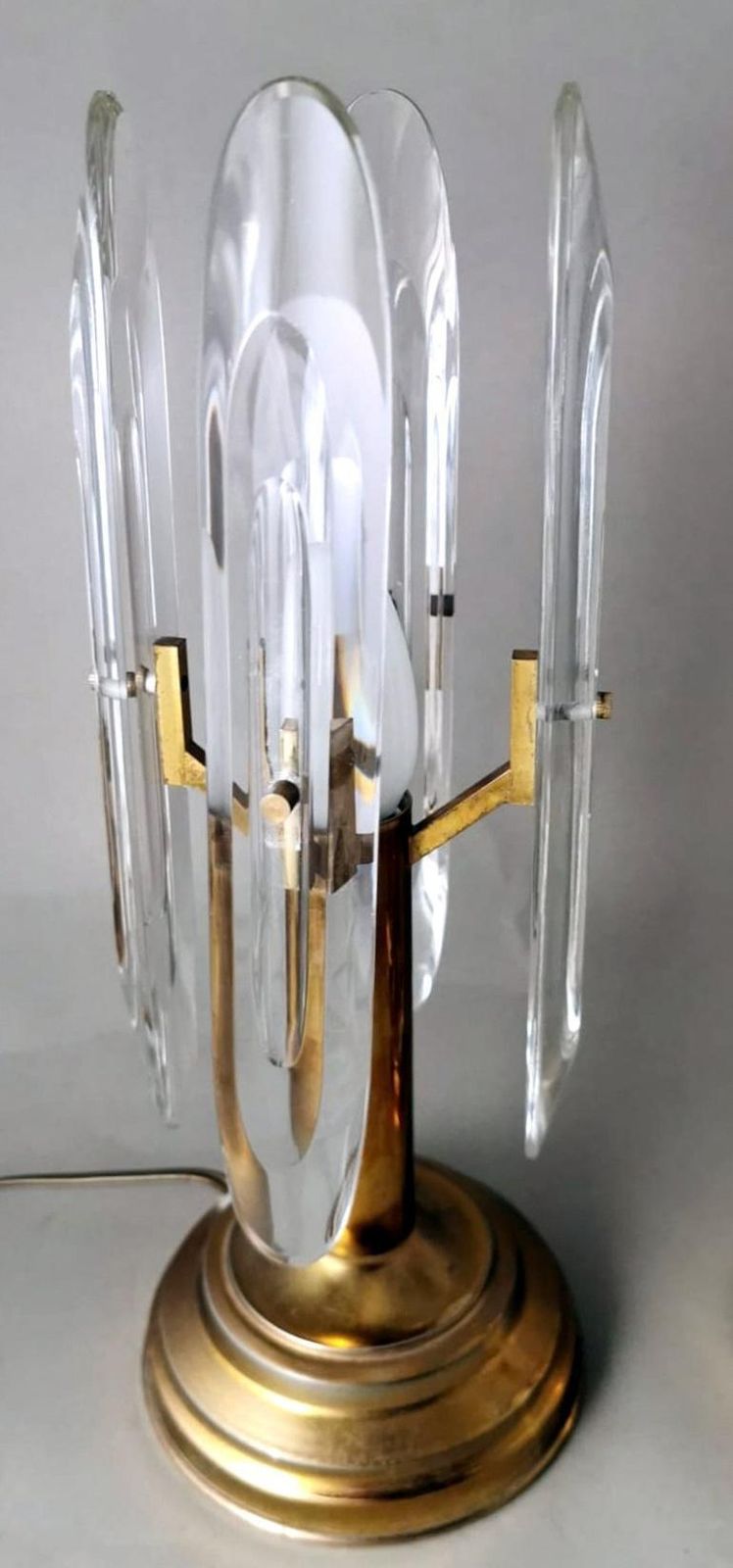 Sciolari Gaetano Pair Of Italian Table Lamps In Brass And Crystal photo 929.0