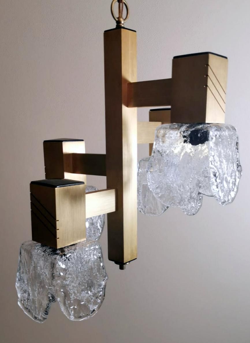 Sciolari Gaetano Style Space Age Chandelier In Aluminum And Half Crystal photo Lighting