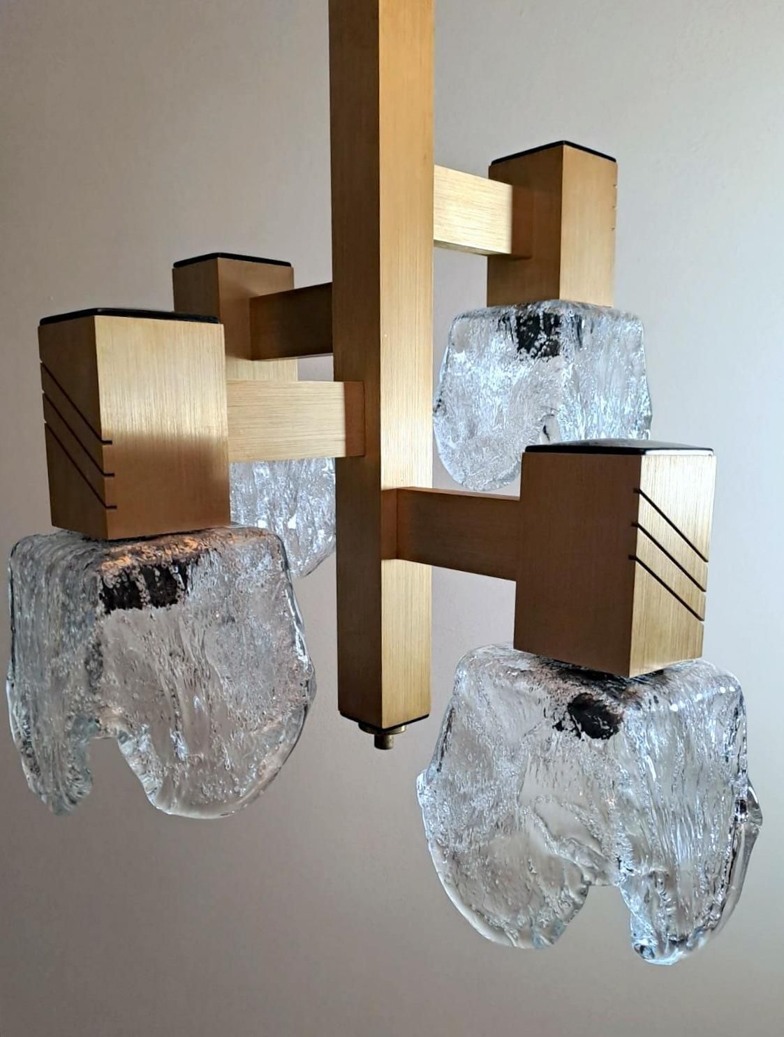 Sciolari Gaetano Style Space Age Chandelier In Aluminum And Half Crystal photo 659.0