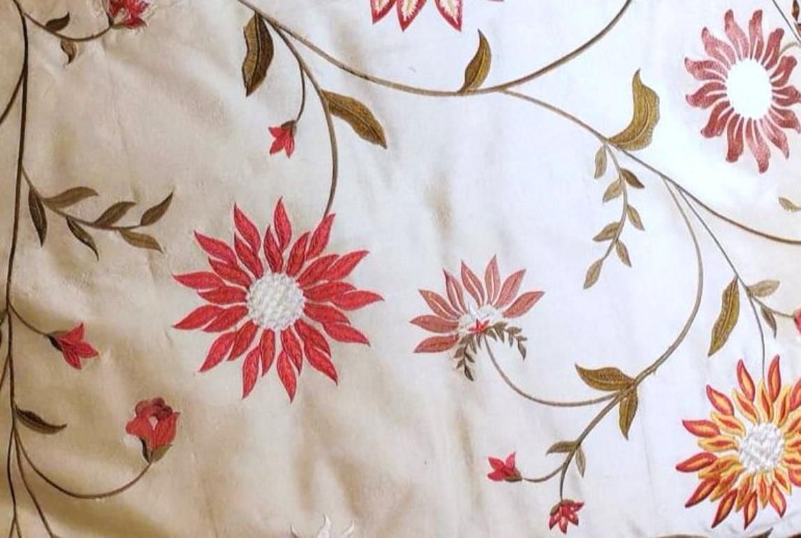 Pair Of Pillows Italian Embroidered Silk And Velvet Back photo buy