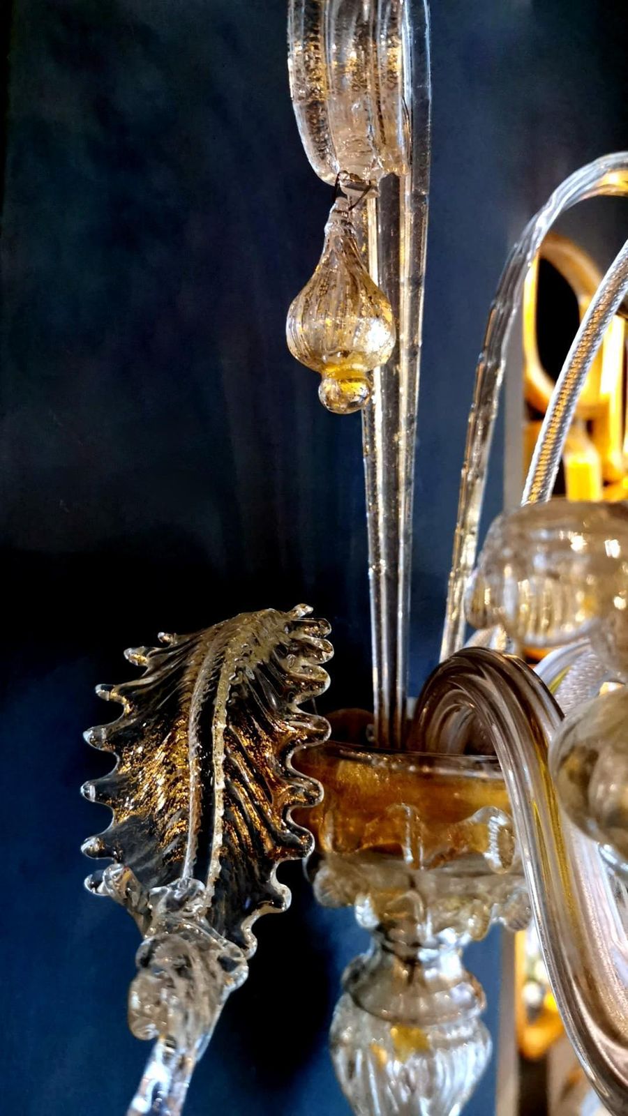 photo for sale Murano Glass Wall Sconce Italian Art Nouveau Style Blown Glass And Gold