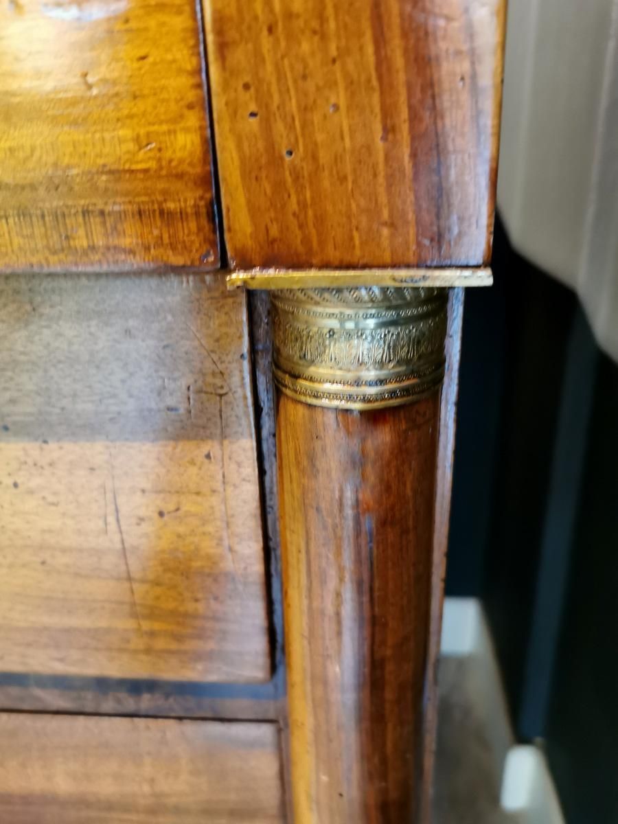 Late Empire French Walnut Chest Of Drawers With Bronze Handles photo 3810.0