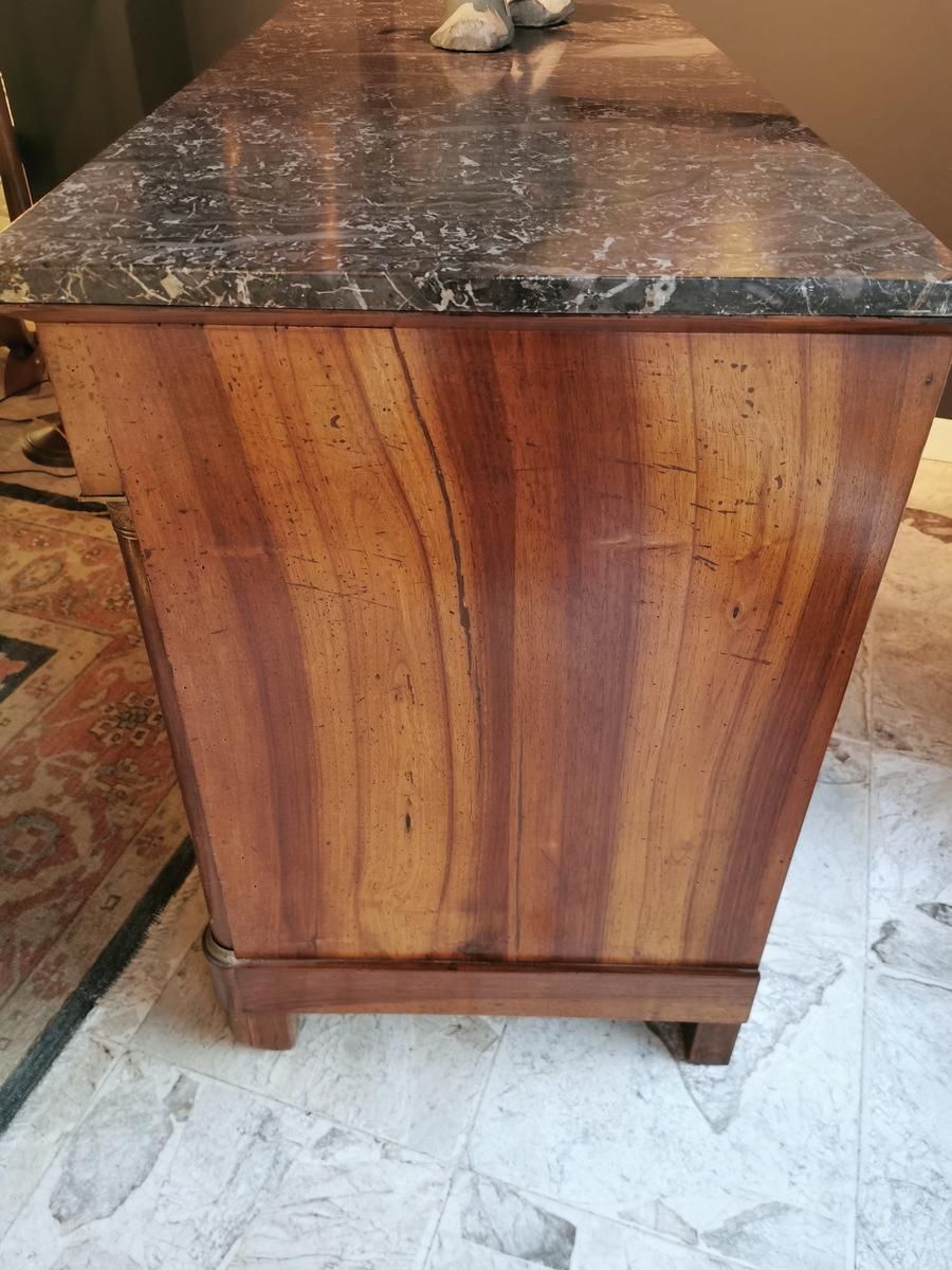 photo furniture Late Empire French Walnut Chest Of Drawers With Bronze Handles