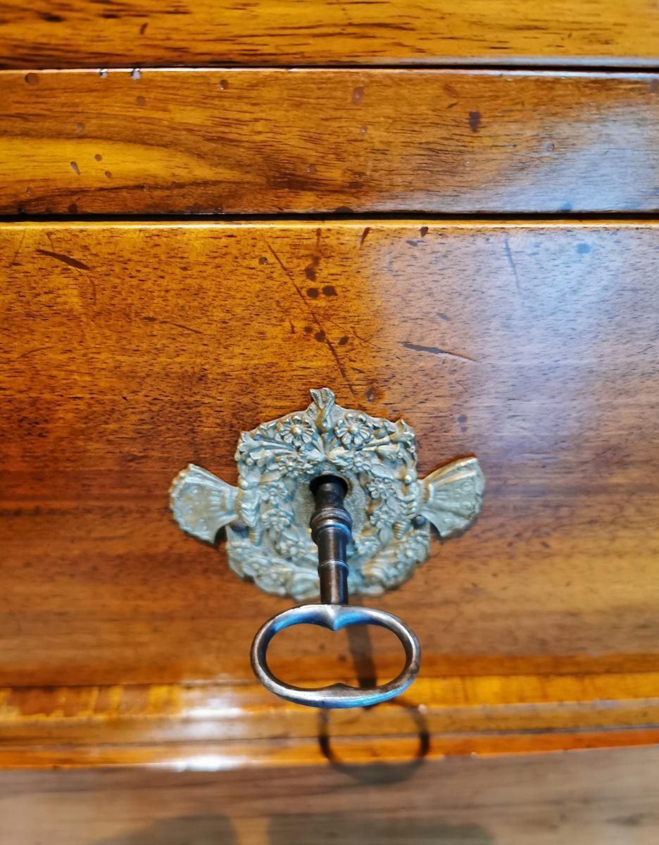 photo for sale Late Empire French Walnut Chest Of Drawers With Bronze Handles