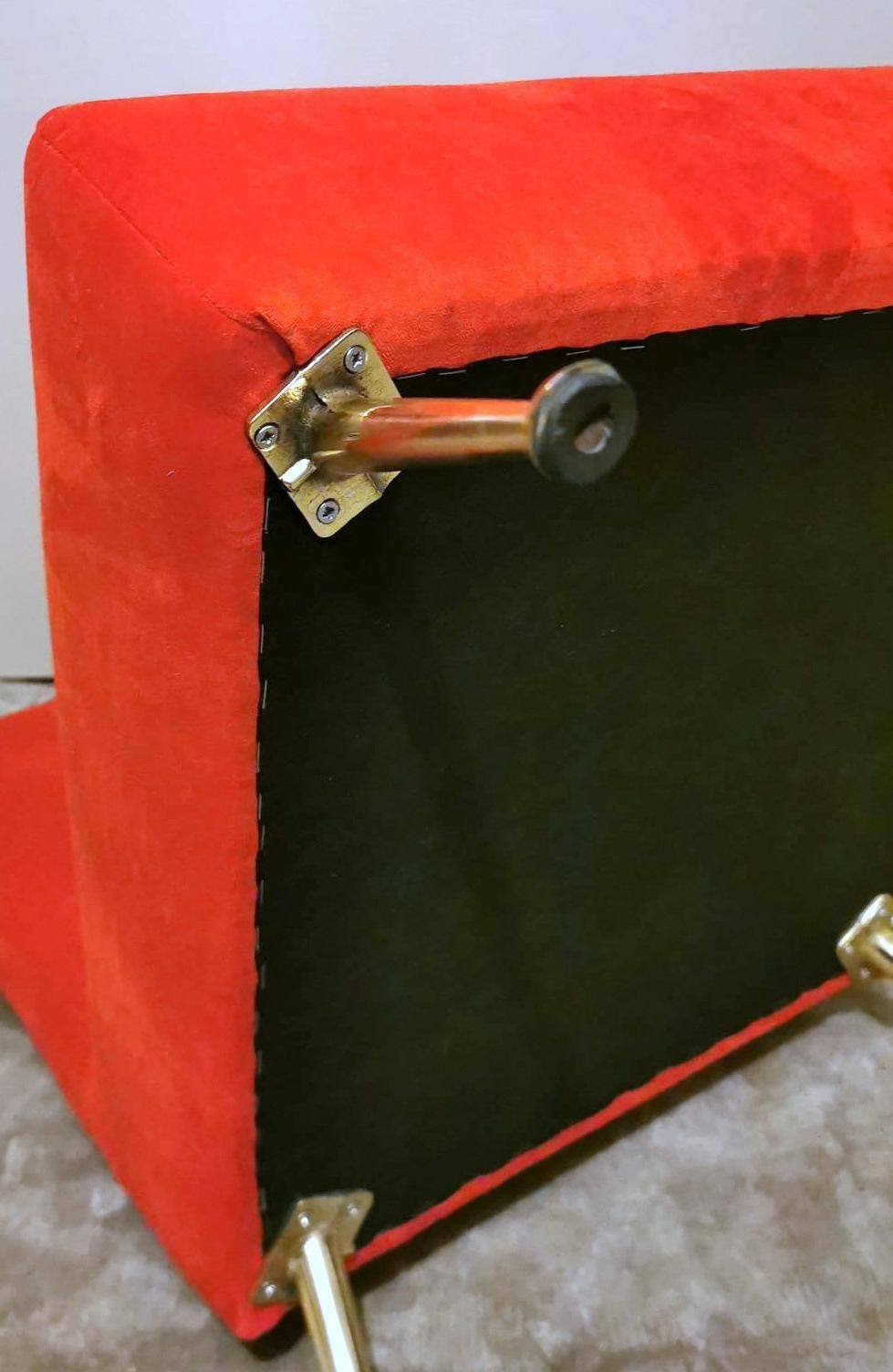 photo vintage Zanuso Marco Style Italian Armchair With Red Velvet