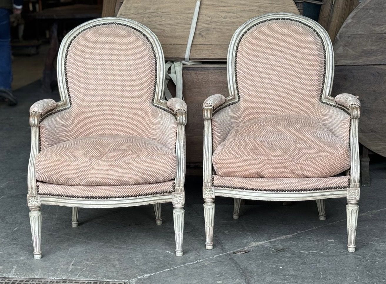 Pair French Bergere Chairs