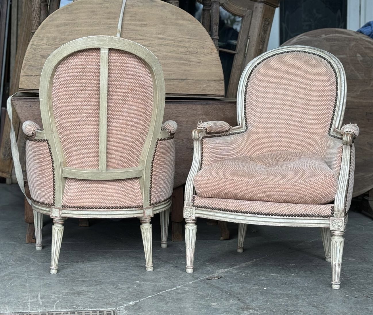 photo for sale Pair French Bergere Chairs
