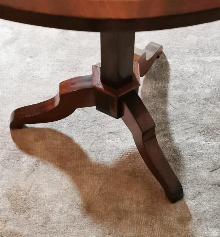 Furniture Louis Philippe Style Feather Walnut Coffee Table With Tripod North Italy photo