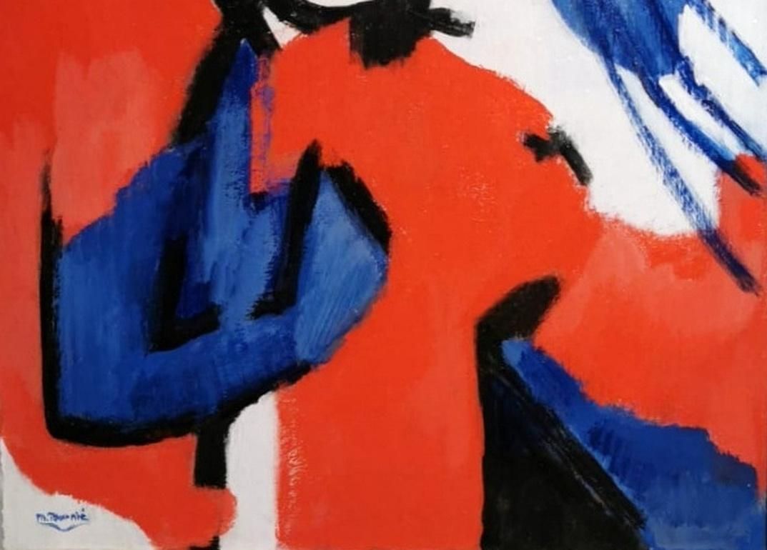 photo for sale French Symbolic Expressionism Oil Painting Depicting French Revolution