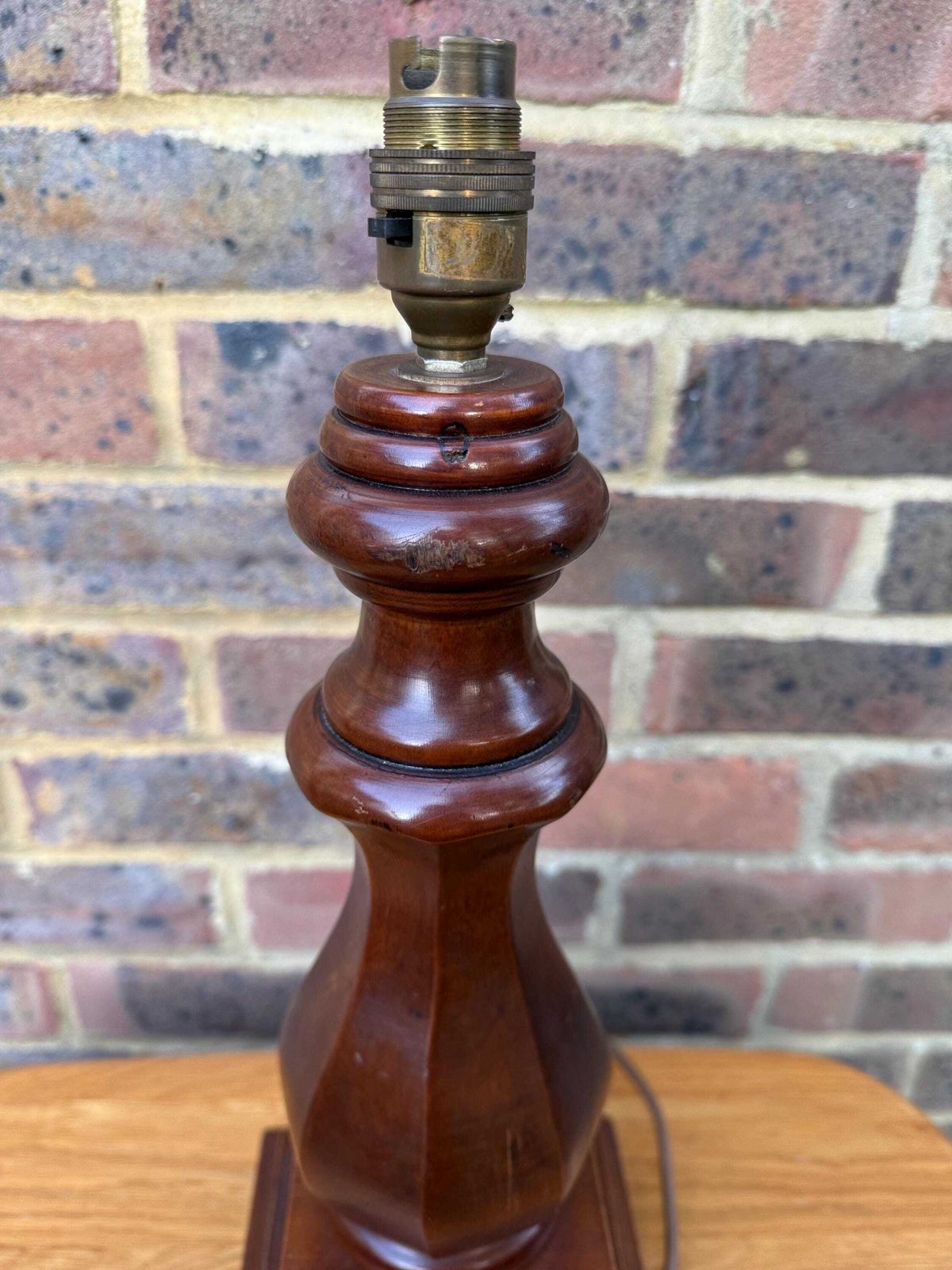 Chunky Wooden Vintage Retro Table Lamp   Working, Pat Tested 43cm Tall photo furniture