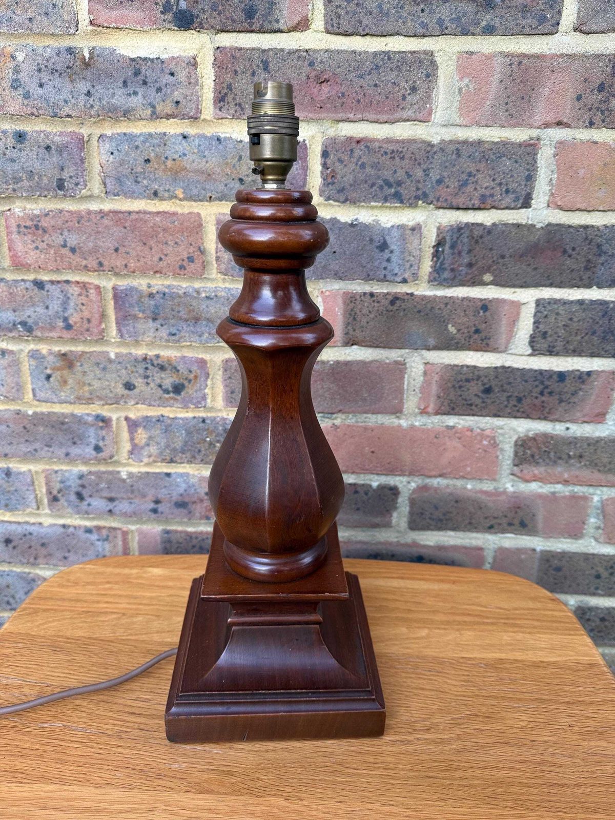 Chunky Wooden Vintage Retro Table Lamp   Working, Pat Tested 43cm Tall photo vinterior