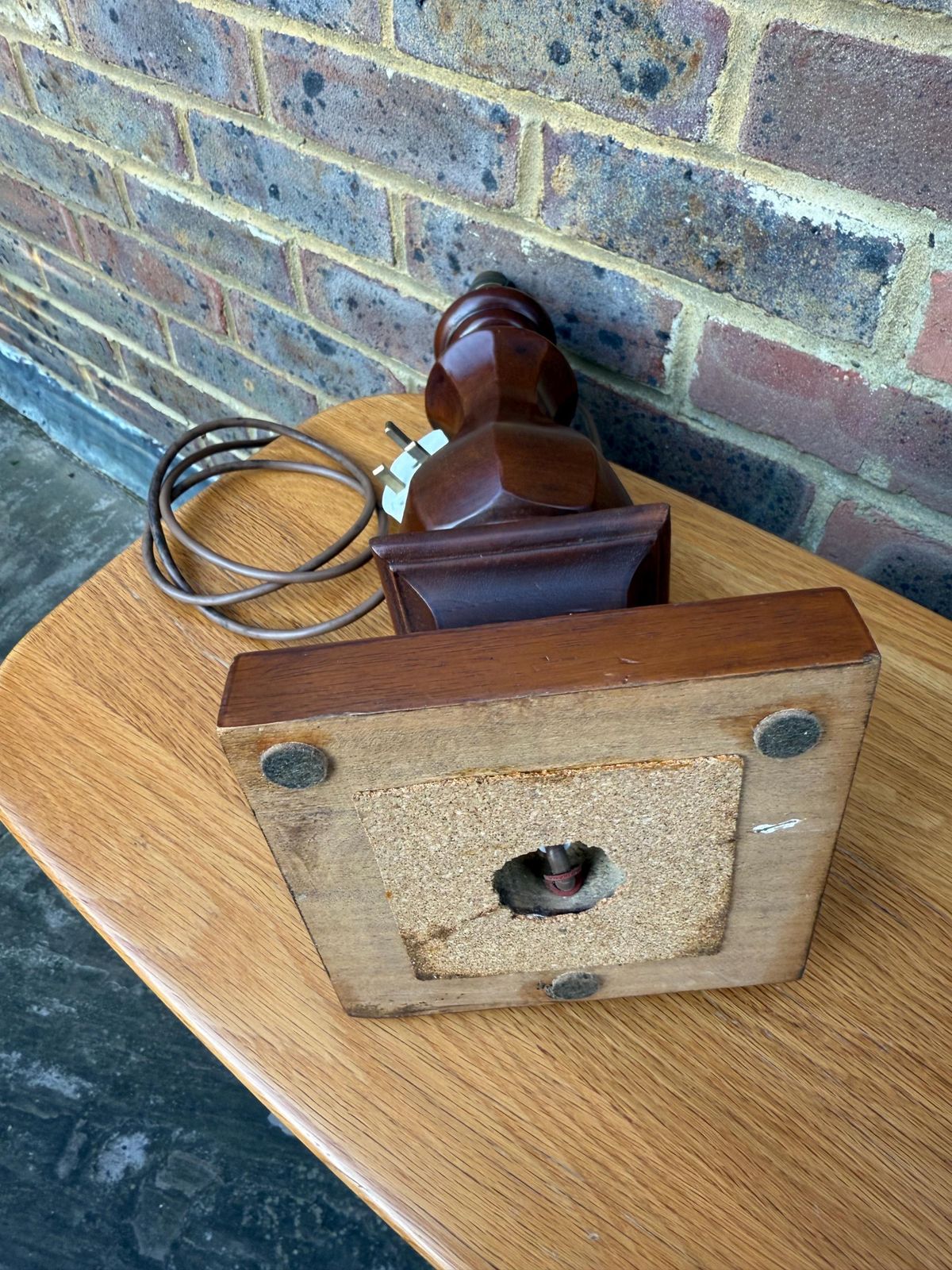 photo for sale Chunky Wooden Vintage Retro Table Lamp   Working, Pat Tested 43cm Tall