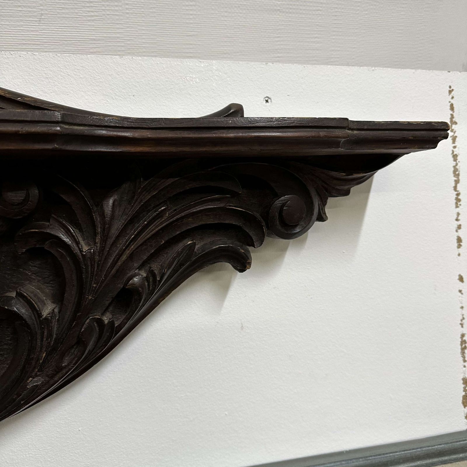 Antique Oak Carved Overdoor/Pediment With Shelf Circa 1900 photo buy