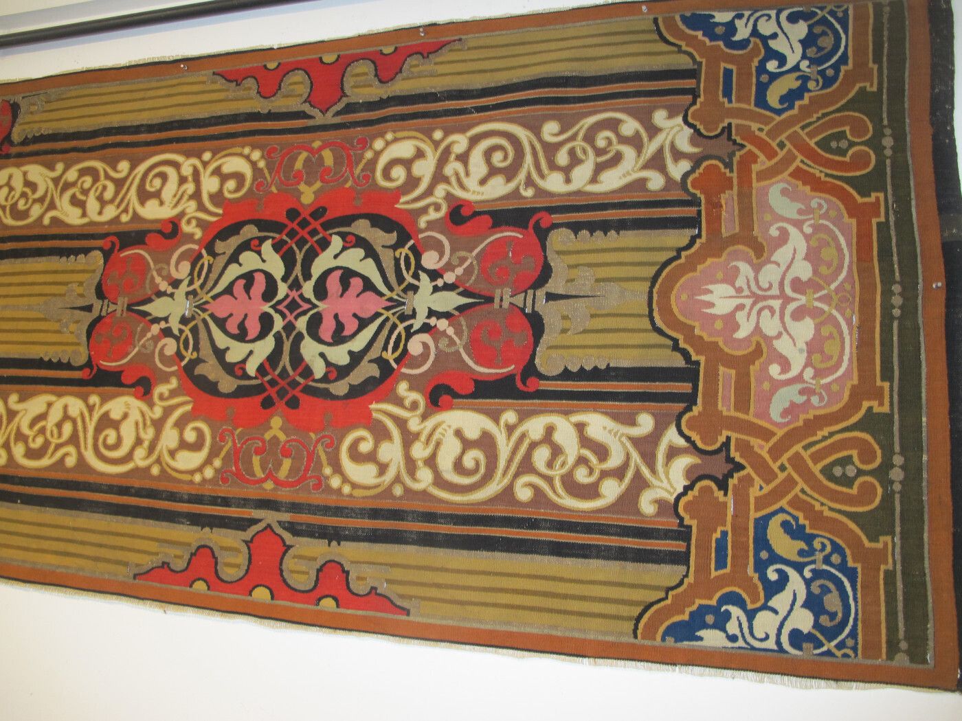 Fine European Wool Tapestry Panel, 3.32m X 0.96m photo vintage