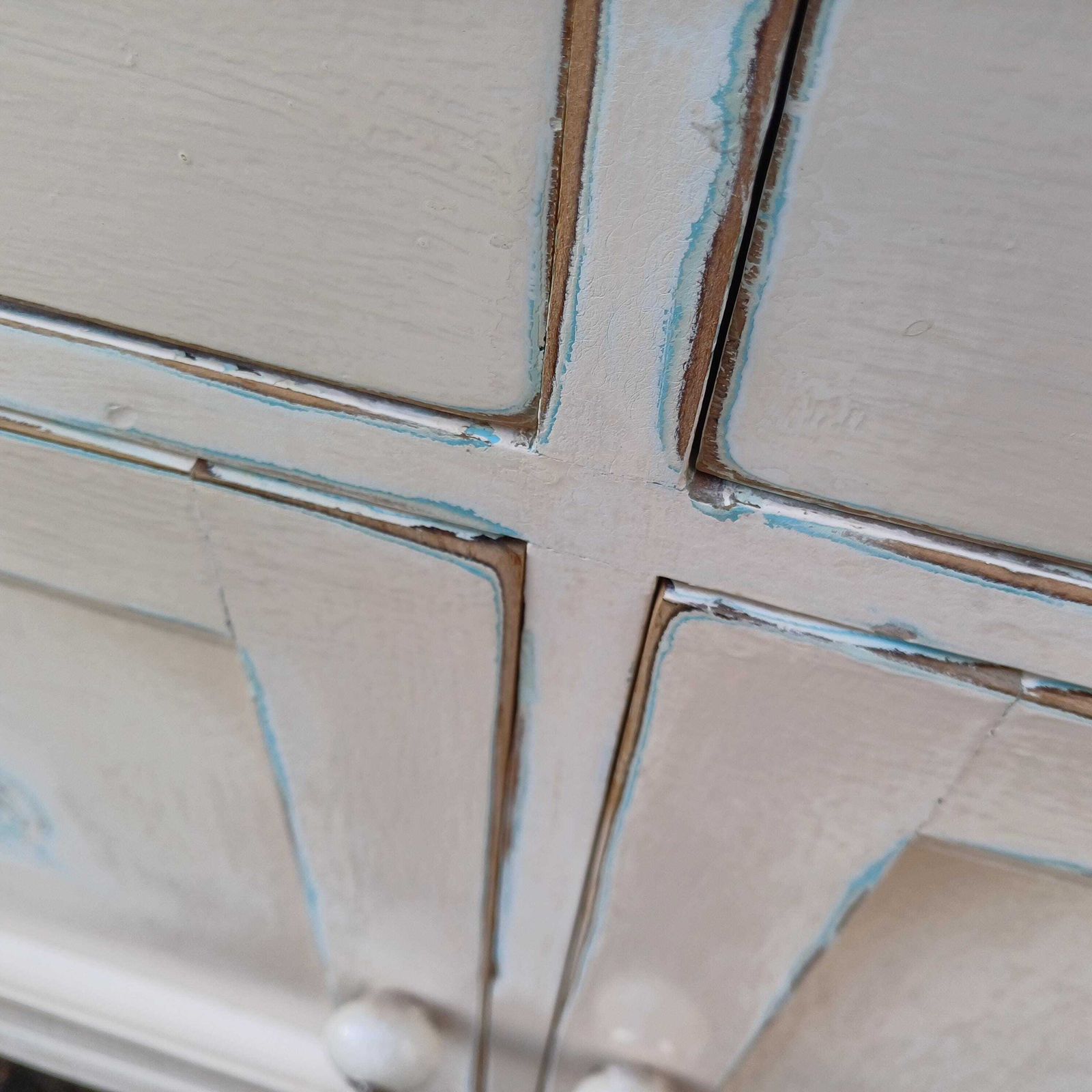 Vintage 50s Painted Cupboard Sideboard With Hand Distressed Bespoke Finish photo buy