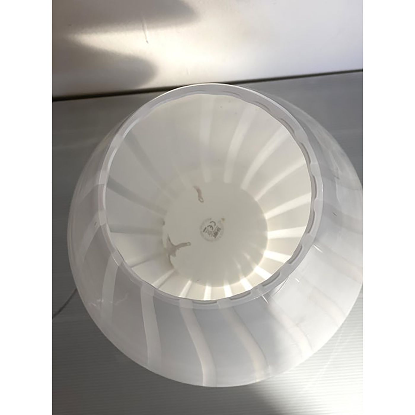photo furniture Mid Century Modern Striped Milky White "Fungo" Murano Glass Style Table Lamp
