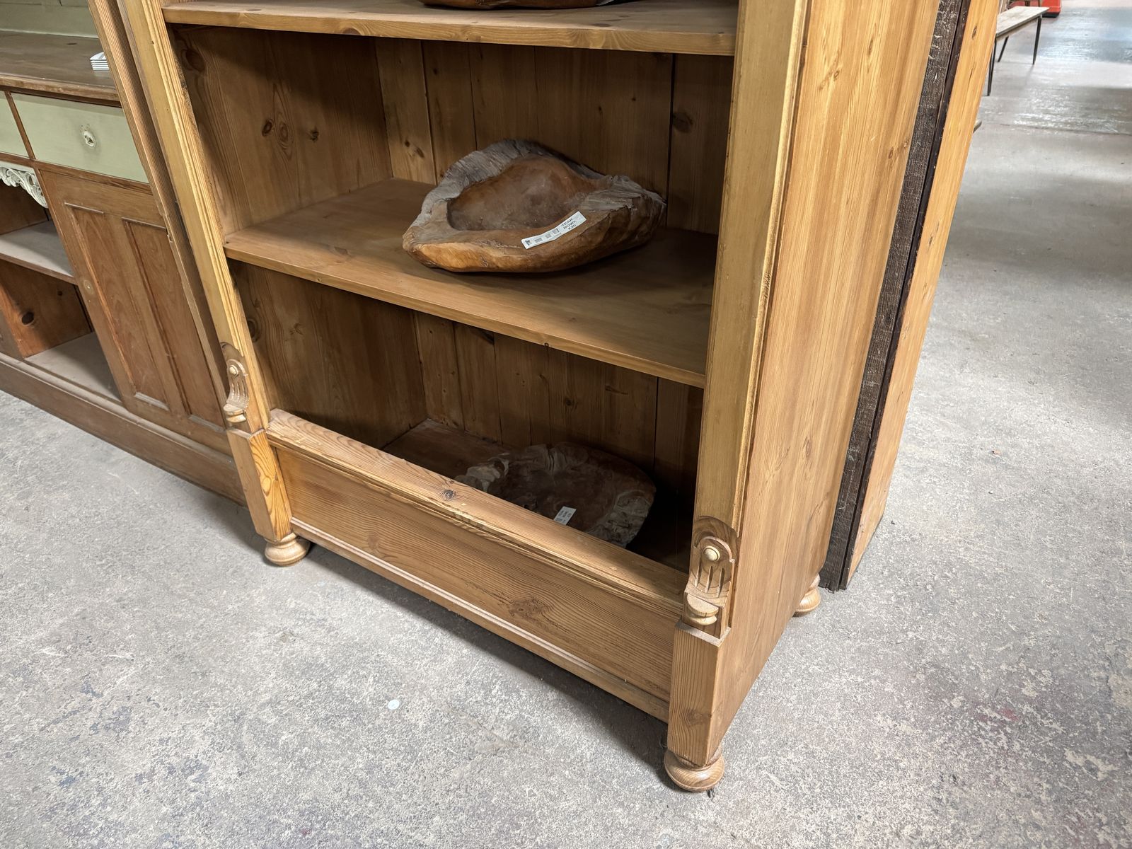 A Beautiful Waxed Open Antique Pine Bookcase, Lovely Deep Shelves photo Furniture