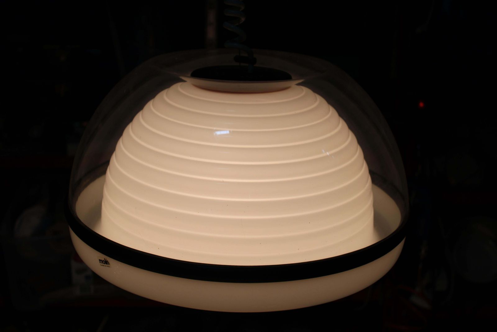 1970 Italian Pop Art Chandelier Plastic Cap Sottsass Style Molin photo furniture
