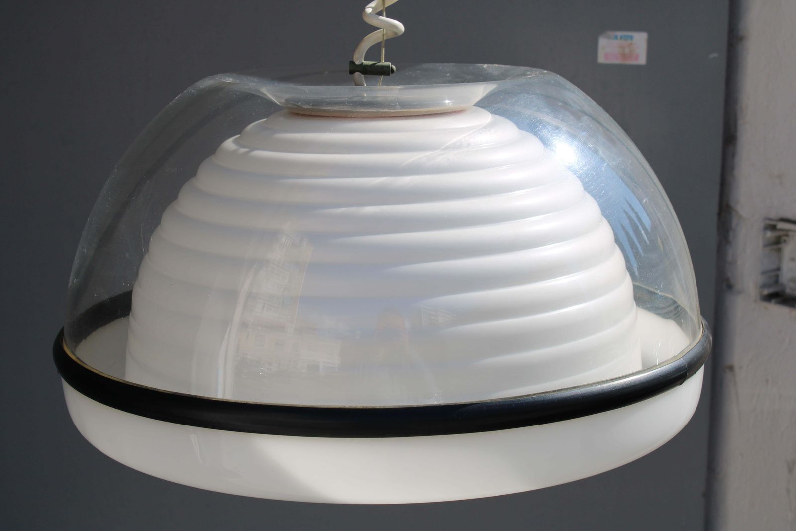 1970 Italian Pop Art Chandelier Plastic Cap Sottsass Style Molin photo vinterior