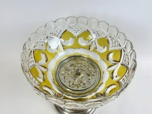 Art Deco Czech Crystal Cut Glass Sweets Bowl, 1960s photo for sale