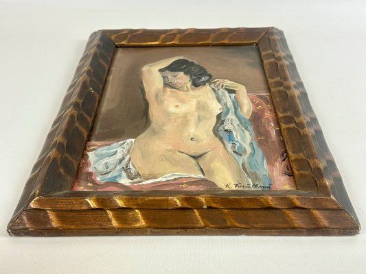 K. Voralkova, Nude Of Woman, 1960, Acrylic On Canvas, Framed photo furniture