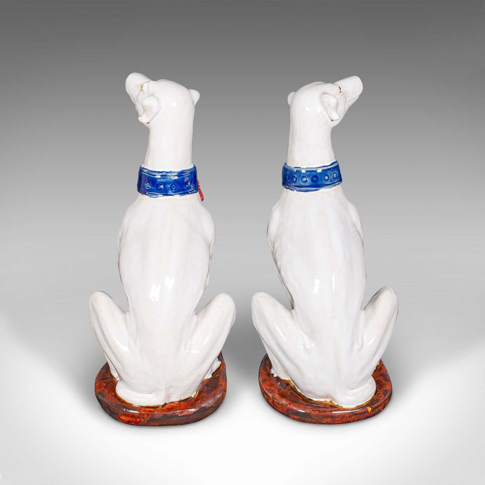 Pair Of Vintage Greyhound Figures, Italian, Dog Statue, Bookends, Mid Century photo Home Decor
