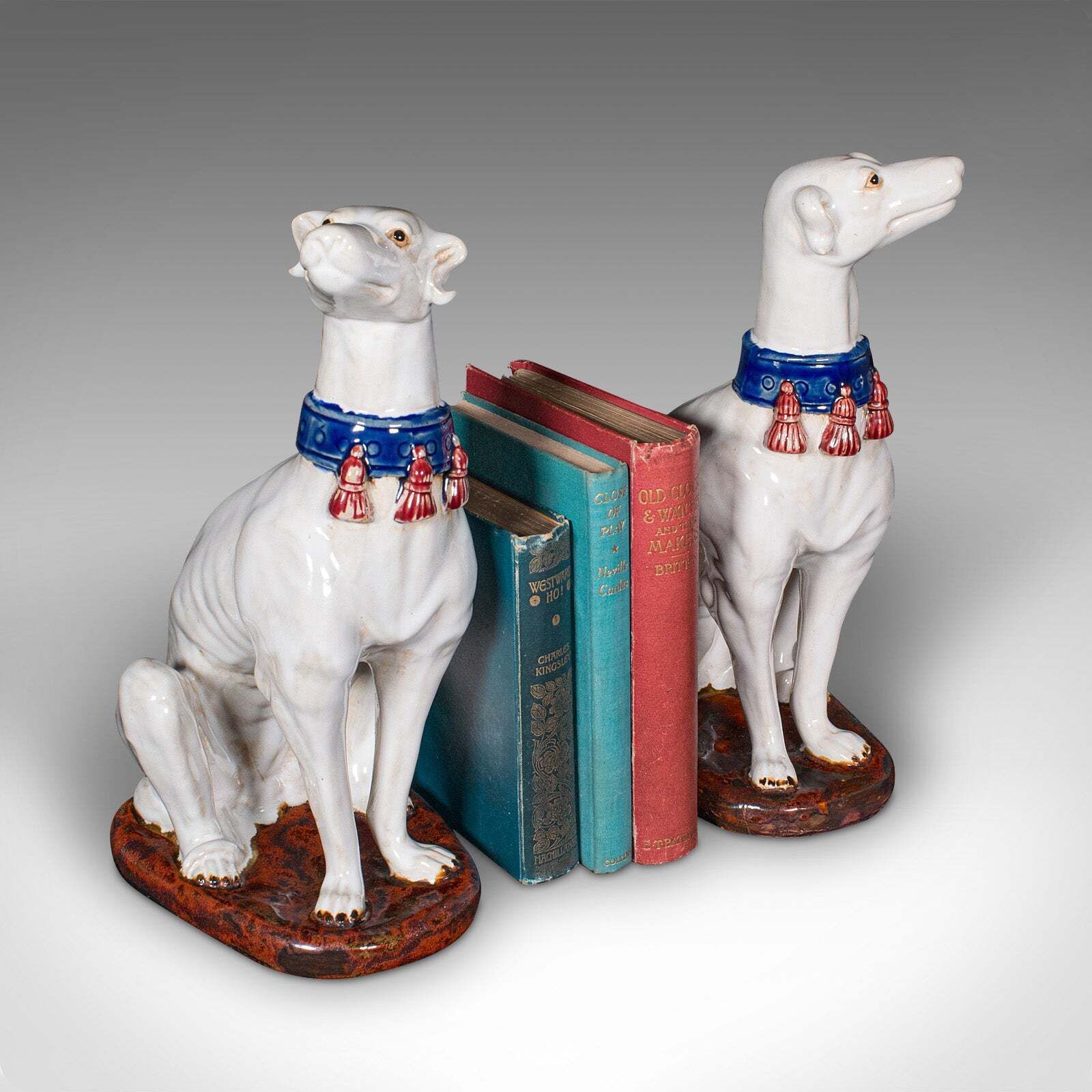 Home Decor Pair Of Vintage Greyhound Figures, Italian, Dog Statue, Bookends, Mid Century photo