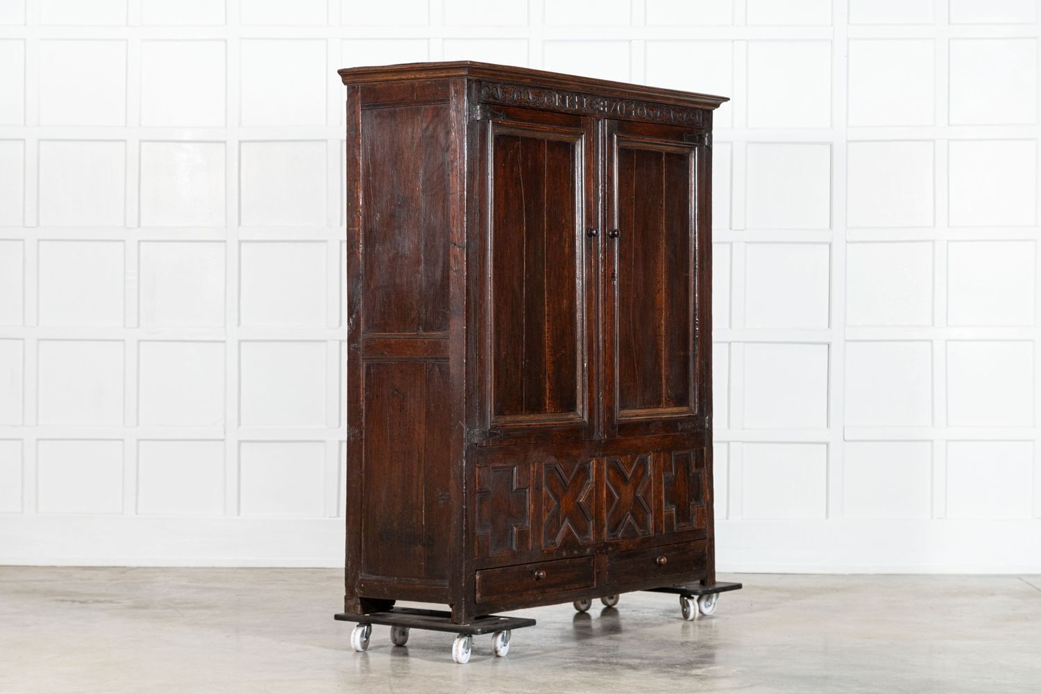 Large English Early 18thc Oak Cabinet photo Furniture