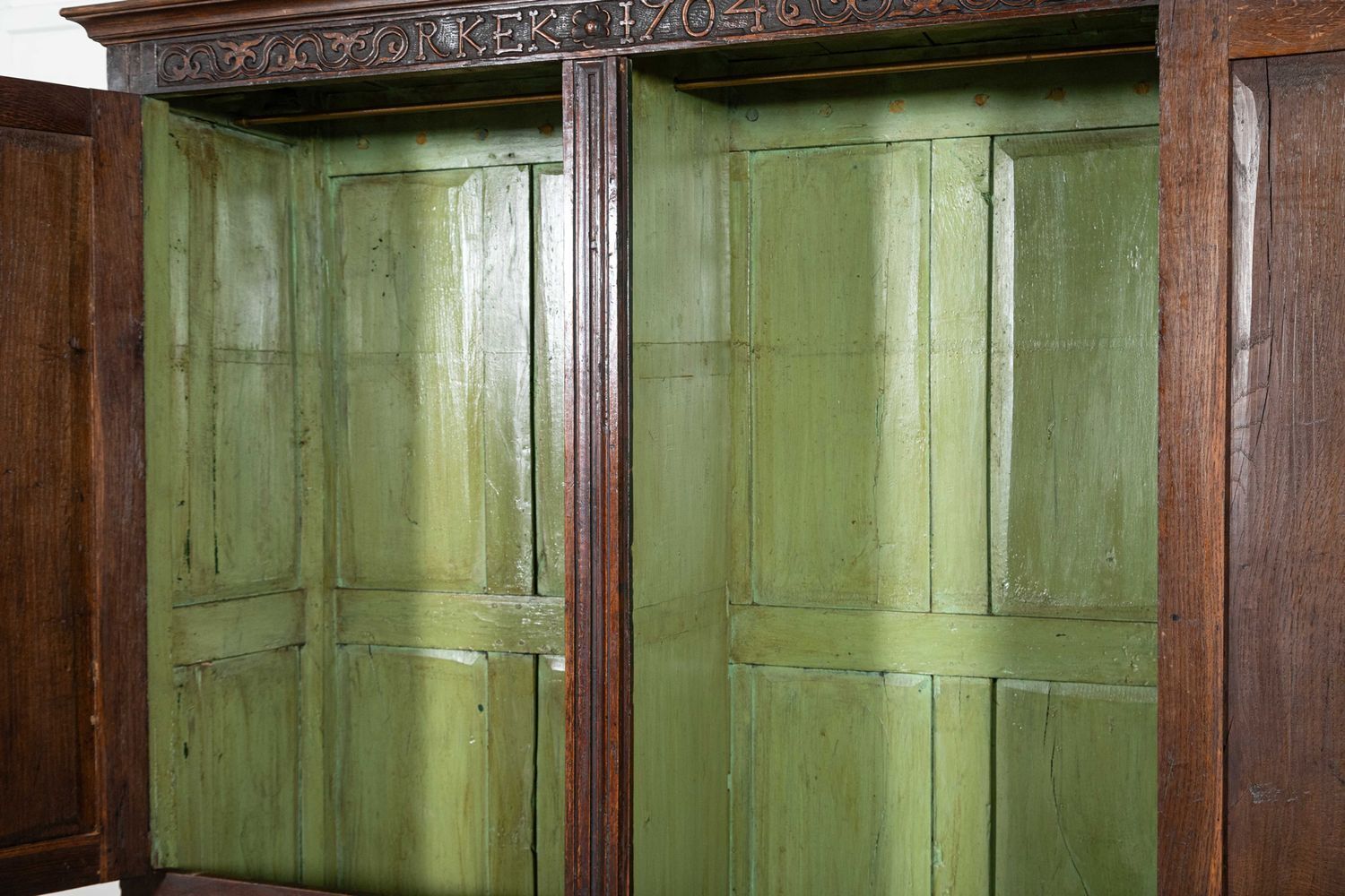 photo for sale Large English Early 18thc Oak Cabinet