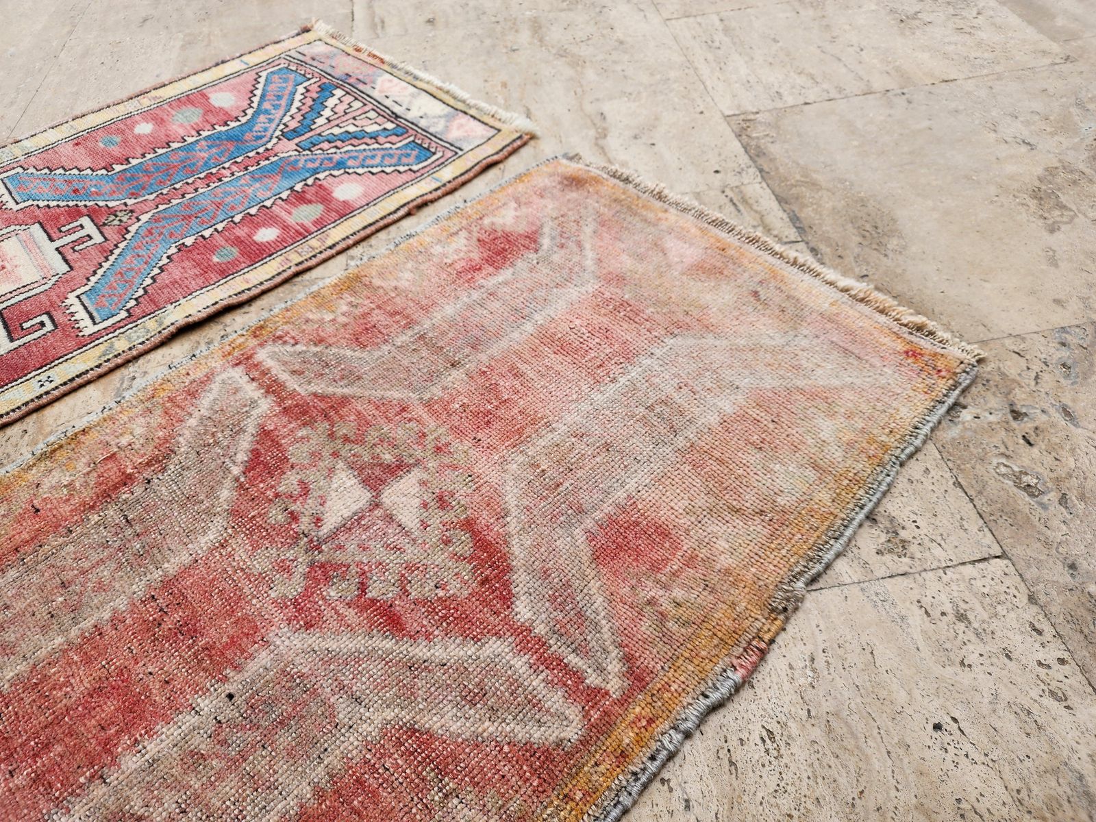 Small Faded Turkish Oushak Rug   Set Of Two photo buy