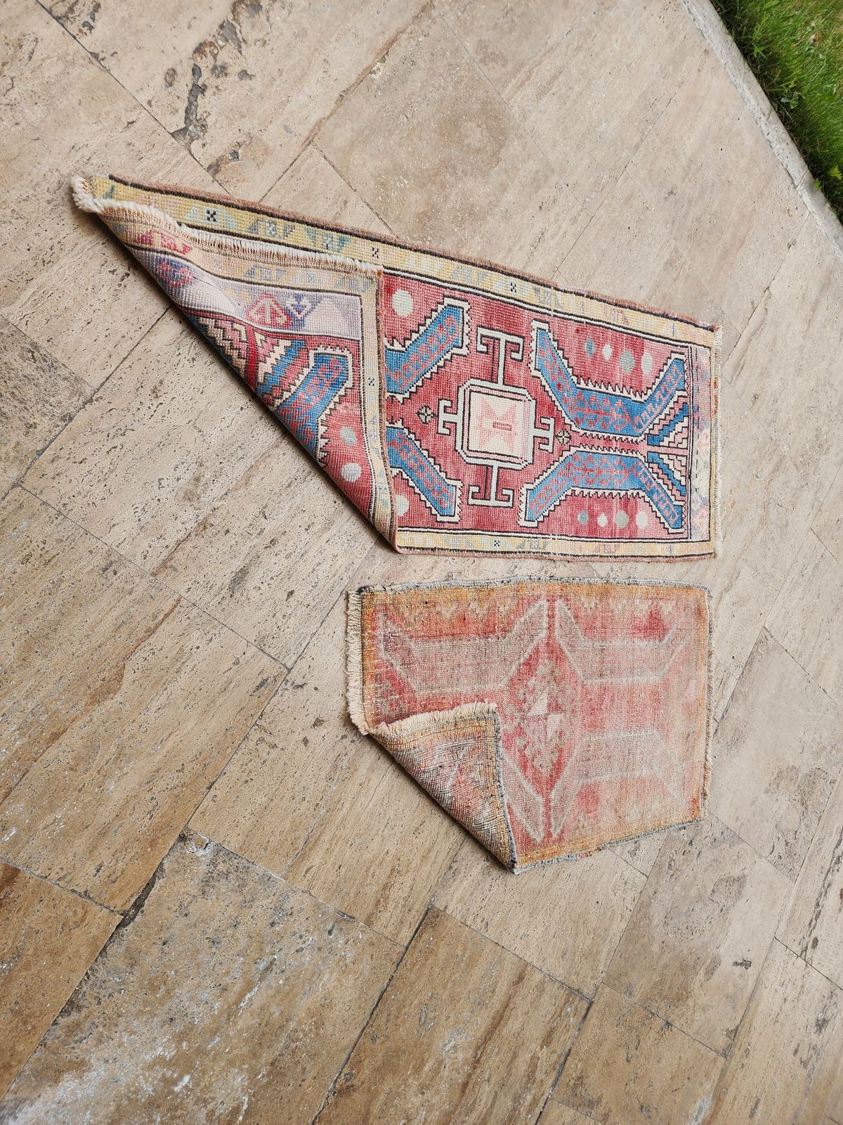 photo furniture Small Faded Turkish Oushak Rug   Set Of Two