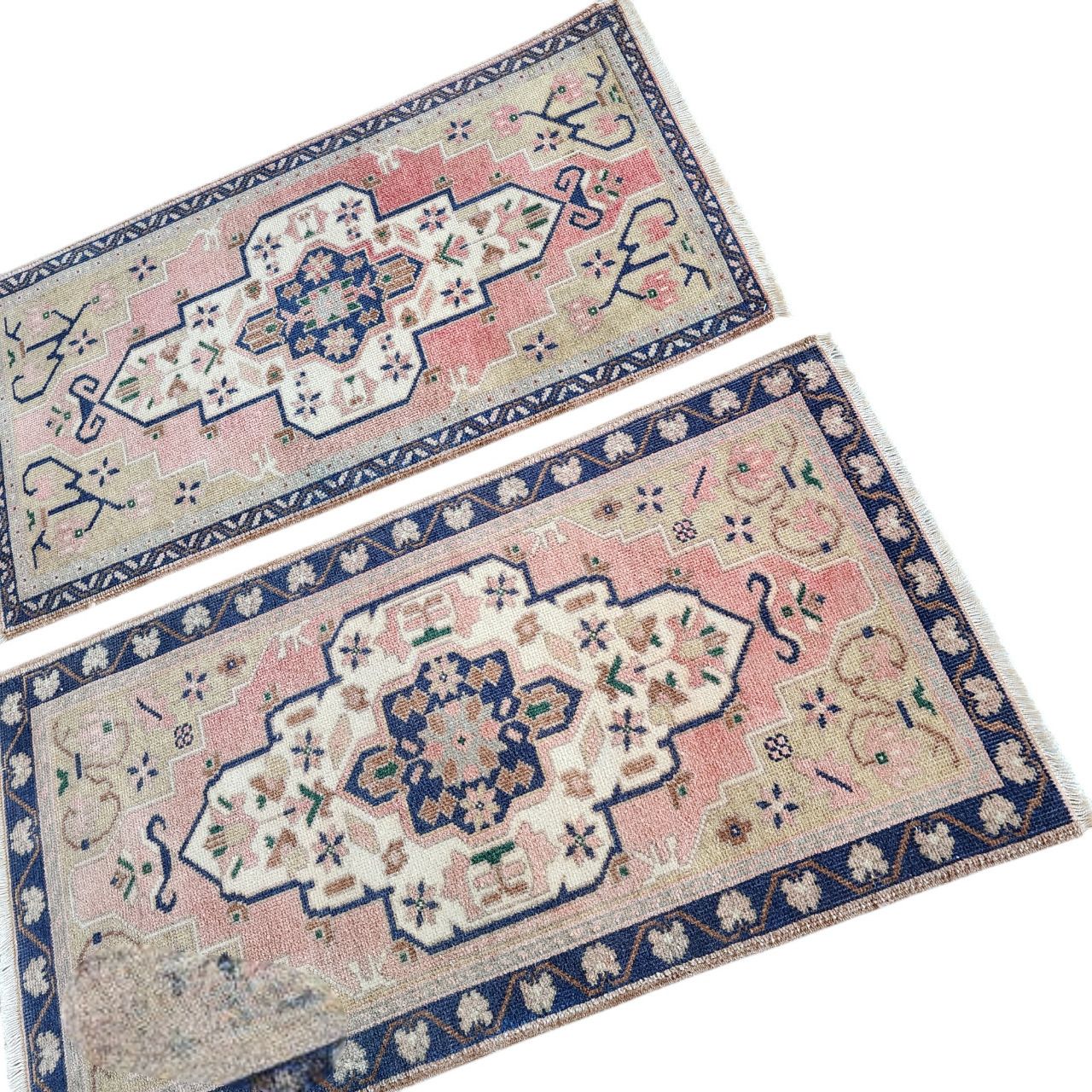 photo furniture 1970s Vintage Petite Turkish Rug   A Pair