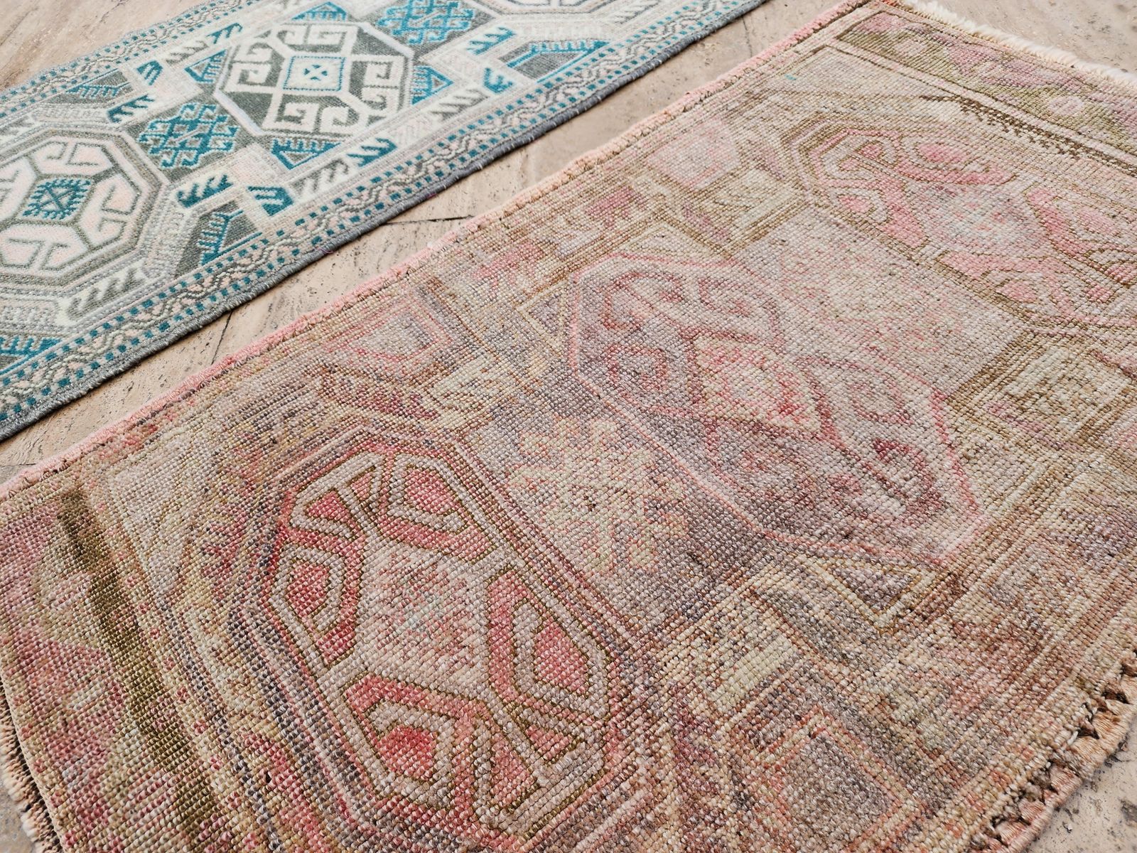 1980s Petite Turkish Hand Knotted Wool Rugs   A Pair photo buy