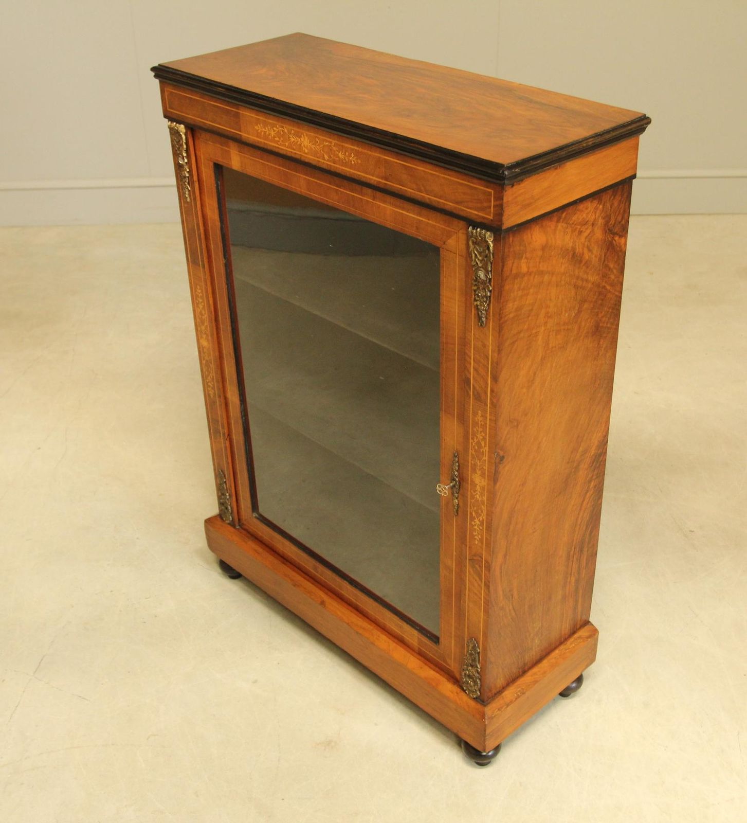 A Victorian Walnut Pier Display Cabinet photo furniture