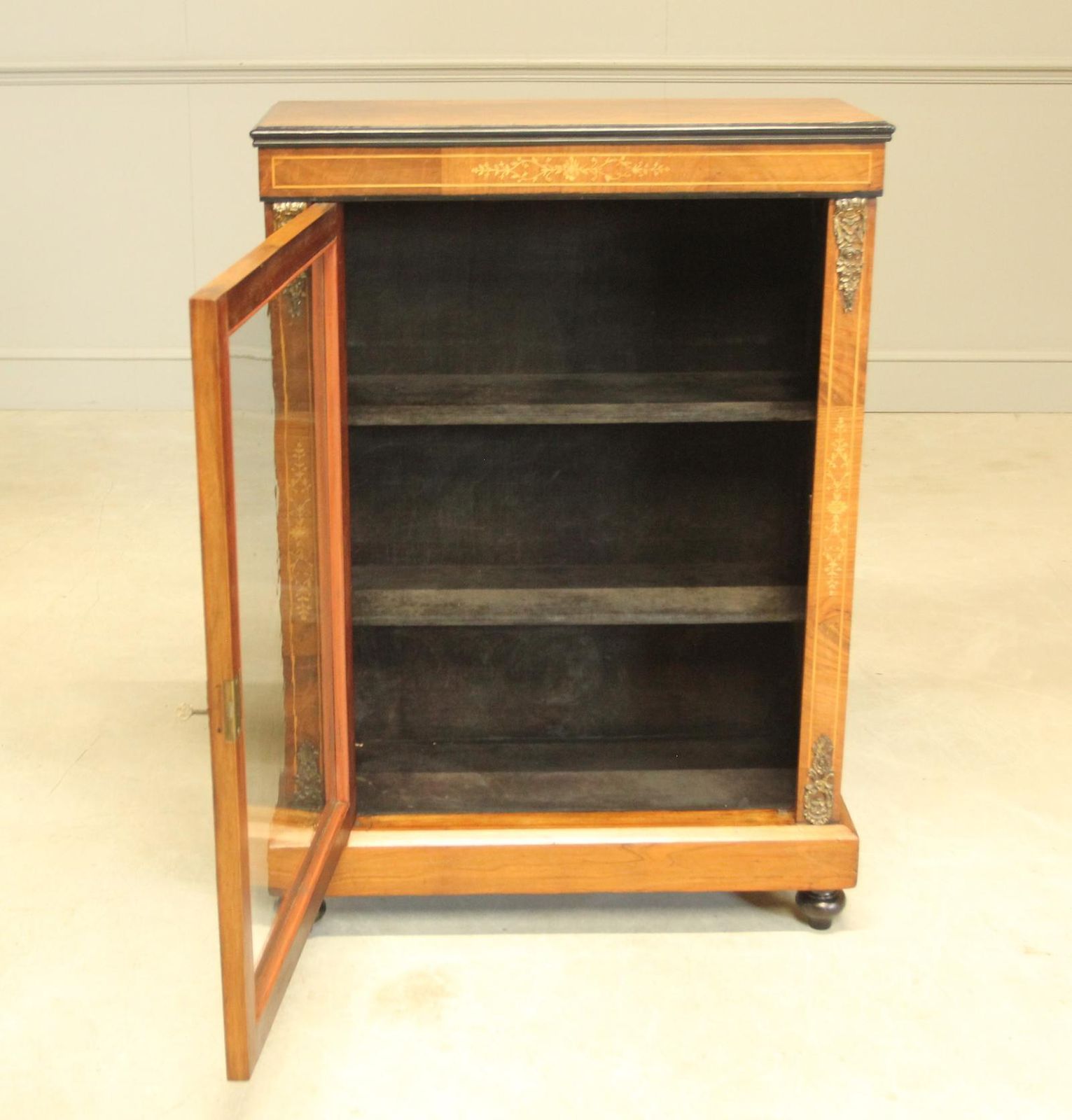 A Victorian Walnut Pier Display Cabinet photo for sale