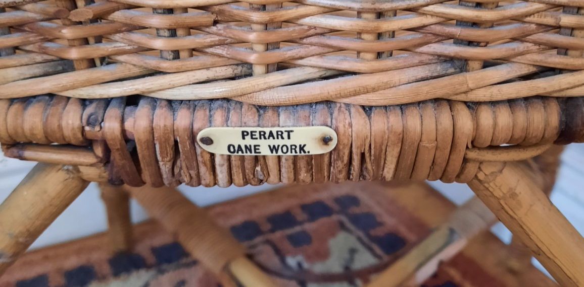 Antique Vintage Art Deco Era Cane Work Conservatory Chair By "Perart" Circa 1921 photo 110.0