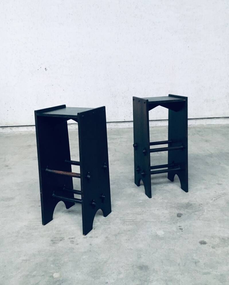 Arts & Crafts Design Handmade Bar Stool Set, 1920's France photo buy