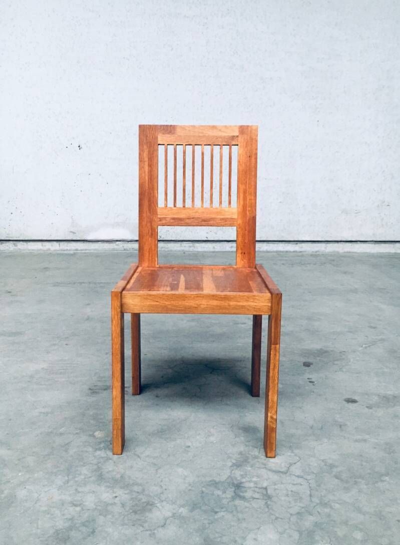 Postmodern Design Teak Side Chair, France 1990's photo for sale
