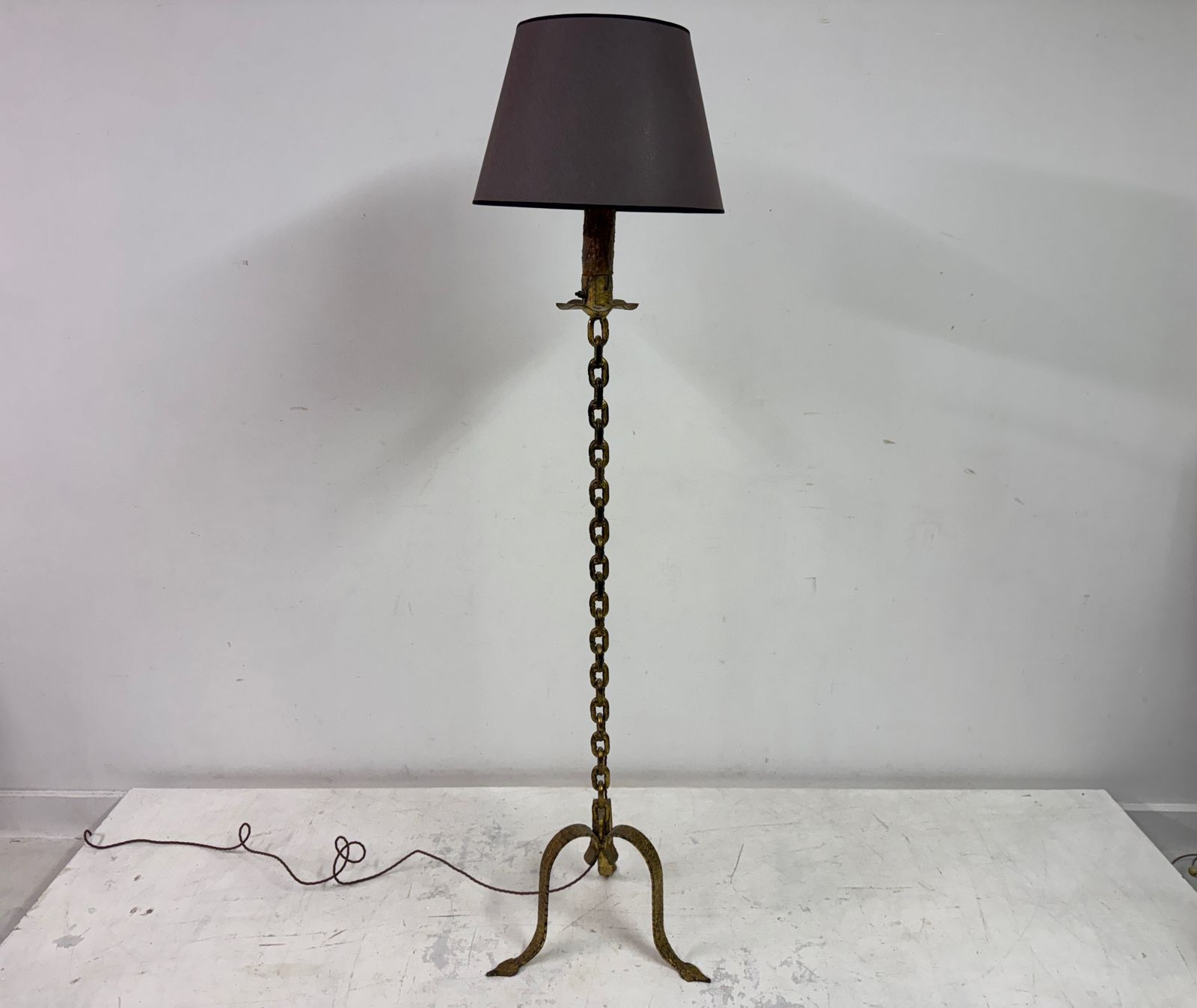 695.0 Gilt Metal Chain Link Floor Lamp In The Style Of Franz West photo