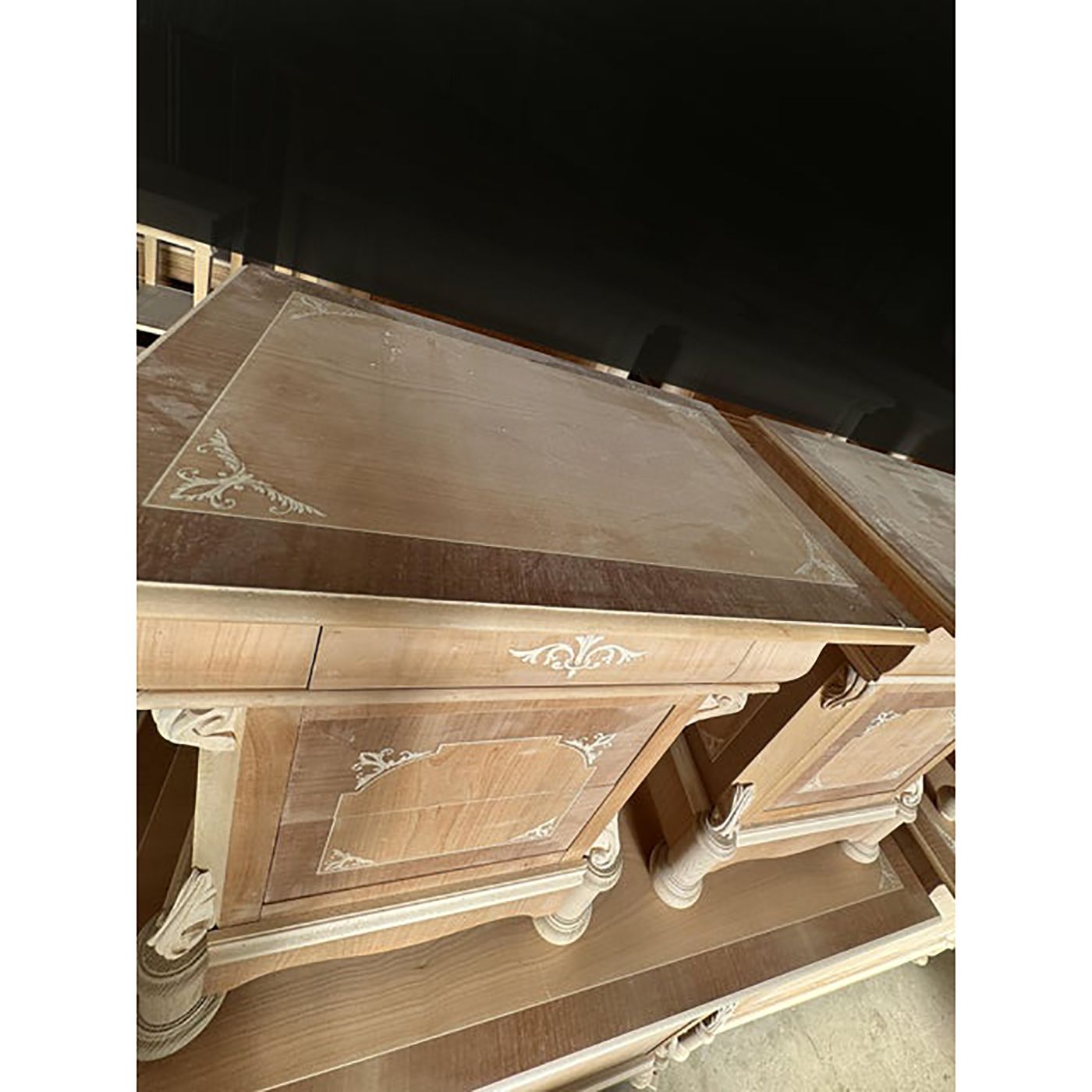 1990s Italian Natural Unpainted Set Of A Chest Of Drawers And Two Bedside Tables For Bedroom photo for sale