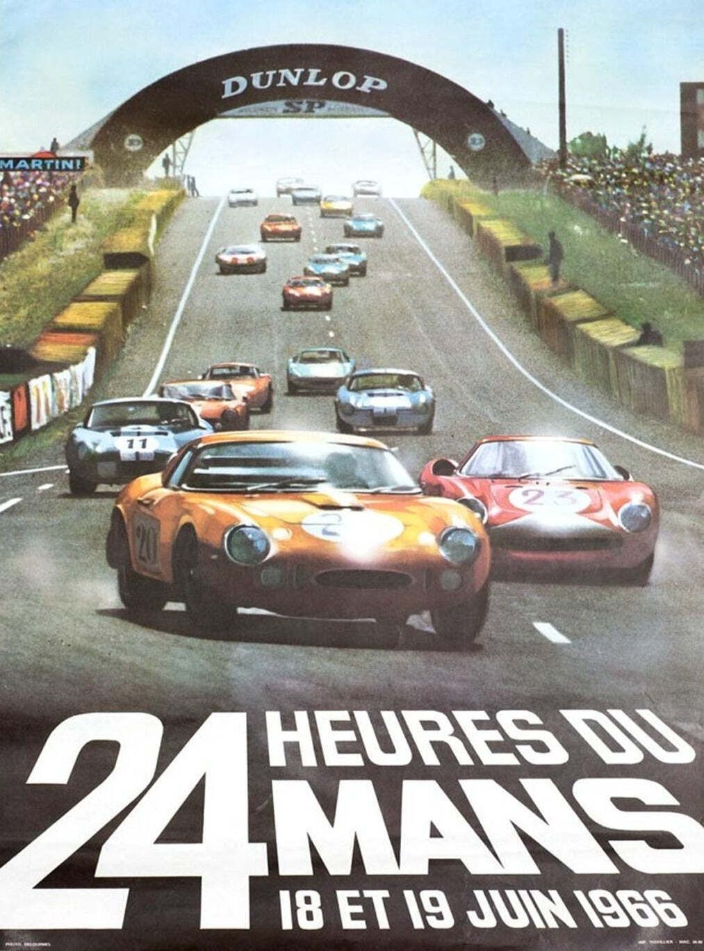 1966 Le Mans 24 Hours Original Vintage Poster